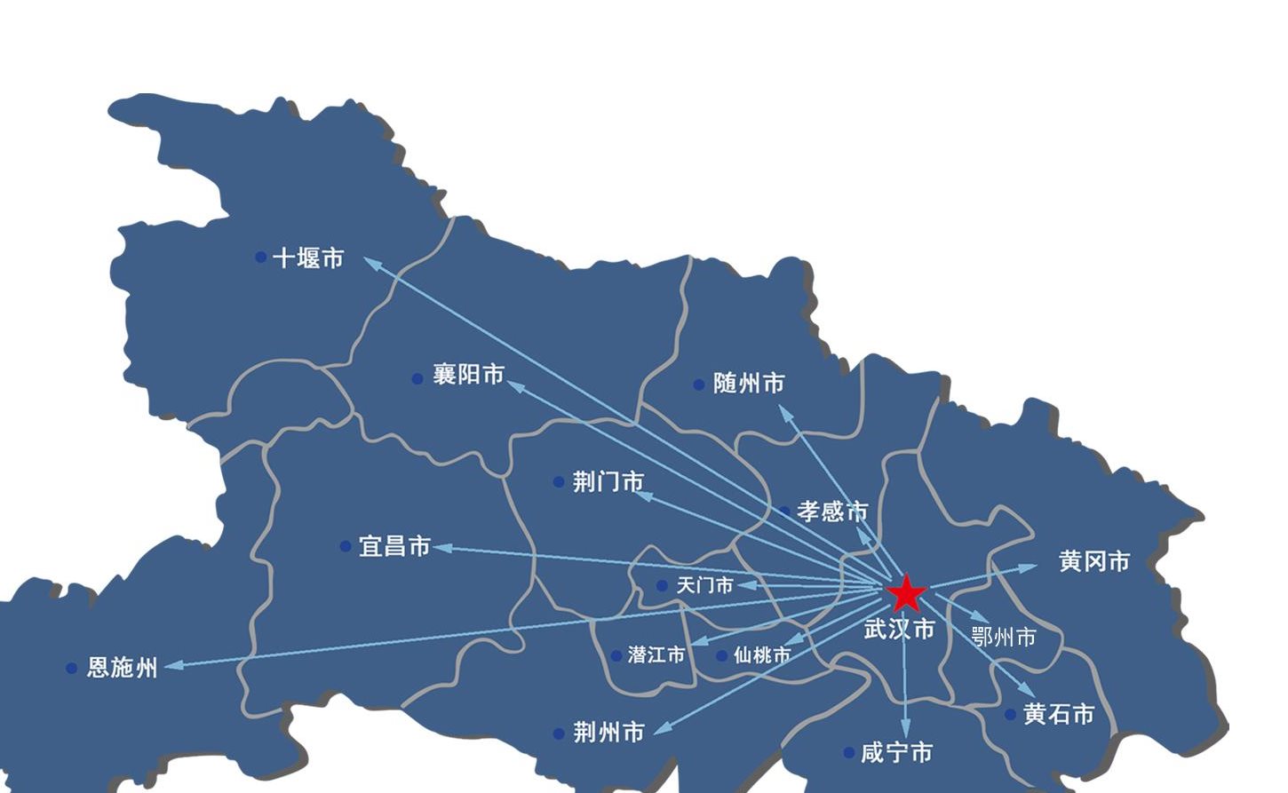 湖北省业务覆盖地图
